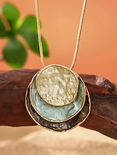 halpa Naisten kaulakoru-Naisten boheemi kerrostettu riipuskaulakoru ja roikkuvat korvakorut – hohtava simpukkakuvio, näyttävä koru rentoon ja juhlaan.