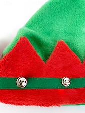 お買い得  レディース帽子-女性用クリスマスエルフハット - 楽しくて華やかな、ベル付きの柔らかいフェルト素材で、ホリデーパーティーやクリスマスのお祝いに最適です。
