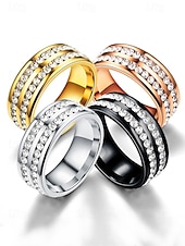 halpa Miesten korut-Miesten jouluinen titaaniterässormus punaisilla ja sinisillä kristallikivillä, useita värejä, täydellinen juhlamuotiin ja lahjaksi