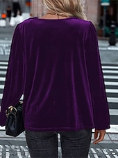 Femmes Velours Elegant Habillé Chemisier Couleur Unie Uni Élégant Dames Classique manche longue Col Halter Hauts Réguliers Travail Quotidien Fête Froncé Drapé Noir Vin Bleu Roi Violet Vert Automne abordables Hauts Unis pour Femmes-Femmes Velours Elegant Habillé Chemisier Couleur Unie Uni Élégant Dames Classique manche longue Col Halter Hauts Réguliers Travail Quotidien Fête Froncé Drapé Noir Vin Bleu Roi Violet Vert Automne