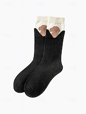 זול גרביים לנשים-גרבי כותנה לנשים - עיצובים רקומים של חתול כלב חמוד עם חיות, רכים ונוחים, מושלמים ללבוש יומיומי ולפעילויות יומיומיות