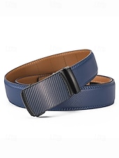 baratos Cintos Masculinos-cinto masculino de couro genuíno com fivela automática, cós elegante e ajustável em várias cores, acessório durável para negócios e casual, presente de Natal perfeito