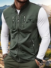 economico Gilet da Pesca per Uomo-Per uomo Gilet Gilet da pesca All'aperto Quotidiano Moda Casual Primavera Autunno Cerniera Tasca Stampato Poliestere Confortevole Mucca Monopetto Un Bottone Collo alla coreana Vestibilità regolare