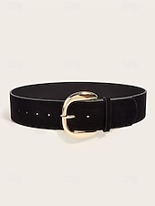 abordables Ceinture pour femme-Ceinture de Noël en similicuir pour femme, design large et élégant avec boucle en métal, disponible en plusieurs couleurs, parfaite pour les fêtes de fin d'année et les tenues d'hiver