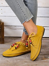 preiswerte Damenschnürschuhe-Rote Mokassin-Loafer für Damen mit Perlenschnürsenkeln – gemütliche Urlaubs-Slipper für Damen – ideal für Weihnachten, Winterkomfort und entspannte Tage