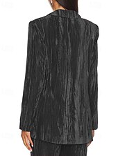 Dam Kavaj Sammetsblazers Håller värmen Bekväm Rynkad Ficka Knappar Elegant Retro Ensfärgat Formell Semester Gata Ledigt Normal Hakslag Normal Långärmad Ytterkläder Svart Vit Vin Höst Vinter billiga Damytterkläder-Dam Kavaj Sammetsblazers Håller värmen Bekväm Rynkad Ficka Knappar Elegant Retro Ensfärgat Formell Semester Gata Ledigt Normal Hakslag Normal Långärmad Ytterkläder Svart Vit Vin Höst Vinter