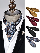 tanie Krawaty i muszki męskie-Męski szalik z imitacji jedwabiu we wzór paisley na Boże Narodzenie – świąteczny prezent, wiele kolorów, elegancki formalny styl na zimowe przyjęcia i uroczystości
