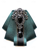 levne Pánské kravaty a motýlky-Pánský vánoční motýlek s diamantovým akcentem - elegantní saténová stuha s černým drahokamem pro formální sváteční příležitosti, k dispozici v několika barvách