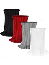 abordables Foulards pour femmes-Col côtelé en acrylique de Noël pour femme – confortable et élégant avec des bords volantés, disponible en plusieurs couleurs, parfait pour les vacances d'hiver et les occasions festives