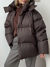 Dam Anorak Bekväm Andningsfunktion Dragkedja Ficka Ledigt Slät Semester Gata Ledigt Dagliga kläder Enkelknäppt Normal Huva Normal Långärmad Ytterkläder Svart Vin Brun Vår Höst billiga Vinterparka-Dam Anorak Bekväm Andningsfunktion Dragkedja Ficka Ledigt Slät Semester Gata Ledigt Dagliga kläder Enkelknäppt Normal Huva Normal Långärmad Ytterkläder Svart Vin Brun Vår Höst