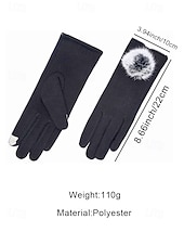 abordables Guantes de mujer-Guantes táctiles navideños para mujer con pompones de piel sintética de conejo, tejido de poliéster cálido, varios colores, perfectos para la moda de invierno y regalos navideños.