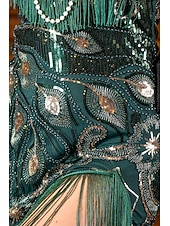  Roaring 20s 1920s Midi Flapper Dress Sleeveless The Great Gatsby Sequins Fringe Scoop Neck Fancy Dress Women's Christmas Carnival speakeasy Masquerade Retro Theme Party Adults' Dress