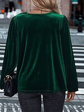 Femmes Velours Elegant Habillé Chemisier Couleur Unie Uni Élégant Dames Classique manche longue Col Halter Hauts Réguliers Travail Quotidien Fête Froncé Drapé Noir Vin Bleu Roi Violet Vert Automne abordables Hauts Unis pour Femmes-Femmes Velours Elegant Habillé Chemisier Couleur Unie Uni Élégant Dames Classique manche longue Col Halter Hauts Réguliers Travail Quotidien Fête Froncé Drapé Noir Vin Bleu Roi Violet Vert Automne