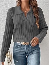 お買い得  単色-女性用 ブラウス 純色 エレガント スタイリッシュ ベーシック 長袖 シャツカラー レギュラートップス 日常 ピンク ワイン ダックグレー アプリコット 春 秋 冬