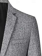 preiswerte Herren Klassische Blazer-Herren Blazer Geschäft Cocktailparty Hochzeitsfeier Mode Lässig Frühling Herbst Polyester Einfach Tasche Knöpfe Bequem Einreihig Blazer Schwarz Marineblau Grau
