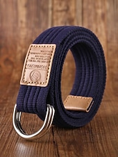 economico Cinture da uomo-cintura natalizia in tela da uomo – cintura regolabile in tessuto di cotone con cinturino in pelle e fibbia ad anello in metallo – disponibile in rosso, blu navy, nero e altri colori – elegante accessorio natalizio per uomo