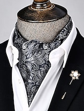 tanie Krawaty i muszki męskie-Męski szalik z imitacji jedwabiu we wzór paisley na Boże Narodzenie – świąteczny prezent, wiele kolorów, elegancki formalny styl na zimowe przyjęcia i uroczystości