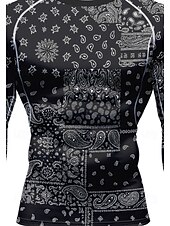 Недорогие Футболки и майки для бега-Муж. Компрессионная футболка Футболка для бега Пэчворк 3D печать Длинный рукав Футболка Футболка Весна Осень Геометрический принт Быстровысыхающий Сжатие видеоизображений Для тренировки Power Flex