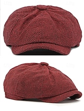 halpa Naisten hatut-Miesten jouluinen kalanruotokuvioinen newsboy-lippis, vintage-villasekoitteinen litteä lippis klassisella 8-paneelisella muotoilulla, monivärinen gatsby-tyylinen hattu talveksi, lomalle ja vapaa-aikaan