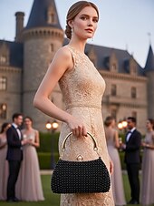 ieftine Nuntă ACC-Geantă de seară tip clutch pentru femei cu perle și mâner auriu, geantă elegantă pentru nunți, cocktailuri și evenimente formale – disponibilă în mai multe culori