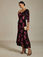 Damska welurowa sukienka maxi sukienka dopasowana sukienka trumpeta syrenka sukienka w literę A elegancka formalna impreza koktajlowa gość weselny wieczorna impreza regularny krój kwiatowy bez tanie Sukienki na przyjęcia-Damska welurowa sukienka maxi sukienka dopasowana sukienka trumpeta syrenka sukienka w literę A elegancka formalna impreza koktajlowa gość weselny wieczorna impreza regularny krój kwiatowy bez