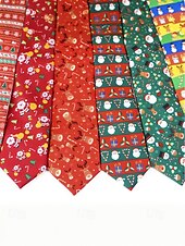 abordables Cravates et nœuds papillon pour hommes-Cravates de Noël pour hommes – cravates de vacances amusantes et festives avec Père Noël, rennes, arbres et flocons de neige, parfaites pour les fêtes de Noël, les cadeaux et les célébrations saisonnières