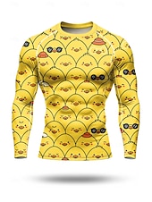 Недорогие Футболки и майки для бега-Муж. Универсальные Компрессионная футболка Футболка для бега 3D печать Длинный рукав Футболка Футболка Весна Осень Геометрический принт Быстровысыхающий Сжатие видеоизображений Для тренировки Power