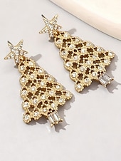 abordables Boucle d&amp;#39;oreille pour femme-Femmes Boucles d'oreilles clous Boucle d'Oreille Créoles Coloré Blanche Alliage Noël Élégant Soirée / Soir Sapin de Noël