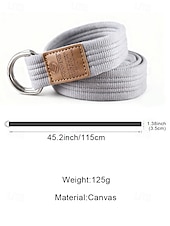 economico Cinture da uomo-cintura natalizia in tela da uomo – cintura regolabile in tessuto di cotone con cinturino in pelle e fibbia ad anello in metallo – disponibile in rosso, blu navy, nero e altri colori – elegante accessorio natalizio per uomo