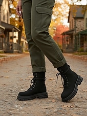 cheap Combat Boots-Women's Light Brown Lace-Up Combat Boots – Classic Vintage Style, Durable Outdoor Footwear for Hiking, Work and Everyday Wear