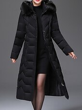 Dam Anorak Bekväm Andningsfunktion Dragkedja Ficka Knappar Pälskrage Ledigt Slät Semester Gata Ledigt Dagliga kläder Dragkedja Lång Huva Normal Långärmad Ytterkläder Svart Vin Rubinrött Vår Höst billiga Vinterparka-Dam Anorak Bekväm Andningsfunktion Dragkedja Ficka Knappar Pälskrage Ledigt Slät Semester Gata Ledigt Dagliga kläder Dragkedja Lång Huva Normal Långärmad Ytterkläder Svart Vin Rubinrött Vår Höst