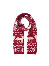 economico Accessori di Natale-Set di cappello e sciarpa natalizi per bambini, in morbida maglia con motivi di renne e alberi, caldi accessori invernali per bambini e bambine, perfetti per le feste e le celebrazioni natalizie