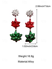 abordables Boucle d&amp;#39;oreille pour femme-Boucles d'oreilles de Noël pour femmes, design festif rouge et vert avec matériau en alliage, parfaites pour les fêtes de fin d'année et les cadeaux