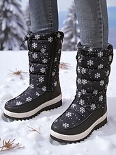 Недорогие Снежные и зимние ботинки-женские белые зимние ботинки – водонепроницаемые теплые зимние ботинки со снежинками, нескользящая подошва для зимних прогулок и поездок на природу