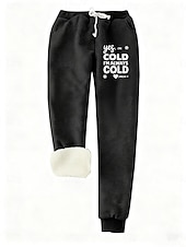 Χαμηλού Κόστους Παντελόνια ίσια-Γυναικεία Αθλητικές Φόρμες Παντελόνι Fleece Μοντέρνα Βασικό Καθημερινό Πλήρες μήκος Ψηλή Μέση Γράμμα Κορδόνι Τσέπη Στάμπα Διατηρείτε Ζεστό Αντιανεμικό Άνετα Μικροελαστικό