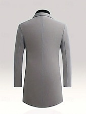 levne Pánský trenčkot-Pánské Kabát Trenčkot Dlouhý trenčkot Dovolená Denní Podzim Zima Polyester Větruvzdorné Zahřívací Svrchní oděvy Oblečení Módní Klasické Bez vzoru Kapsy Klopa Jednořadové sako s jedním knoflíkem