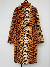 billige Jakker og frakker til herrer-Herre Vinterjakke Fuskepels Feriereise Daglig Hold Varm Fleece Høst Vinter Tigerpels Mote Gatemote Knaphul Lang Oransje Jakker