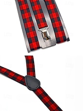 baratos Gravatas masculinas e gravatas borboleta-Conjunto de suspensório ajustável e gravata borboleta xadrez de Natal masculino, estilo casual e formal, perfeito para festas de fim de ano e presentes