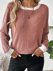 Χαμηλού Κόστους Απλή μπλούζα-Γυναικεία Μπλούζα Κουρελού Συμπαγές Χρώμα Στυλάτο Καθημερινό Μακρυμάνικο Στρογγυλή Ψηλή Λαιμόκοψη Κανονικά μπλουζάκια Καθημερινά Μαύρο Ανθισμένο Ροζ Φούξια Γκρίζο Άνοιξη Φθινόπωρο Χειμώνας