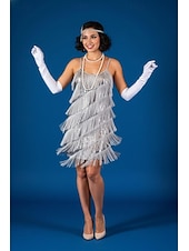 cheap 1920s Dresses-Roaring 20s 1920s Knee Length Flapper Dress Sleeveless The Great Gatsby Sequins Fringe Scoop Neck Fancy Dress Women's Christmas Carnival speakeasy Masquerade Retro Theme Party Adults' Dress