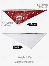 abordables Accessoires de Noël-Écharpe de Noël à imprimé chat pour femme, cache-cou triangle rouge douillet avec motif chaton et bonnet de Père Noël, châle d&#039;hiver doux pour fêtes et cadeaux de fin d&#039;année
