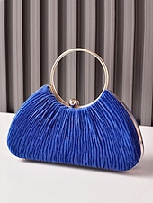 tanie Torby i torebki-Damska aksamitna torebka na imprezę świąteczną – elegancka wieczorowa torebka w kolorze czerwonym, niebieskim, czarnym i różowym ze złotym uchwytem – świąteczna kopertówka dla kobiet – szykowny dodatek na święta Bożego Narodzenia