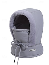 economico Cappelli da uomo-Scaldacollo da uomo in tessuto impermeabile, cappuccio foderato in pile per l'inverno, caldo e accogliente per le attività all'aperto e il tempo nevoso