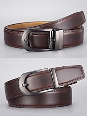 preiswerte Herrengürtel-Herrengürtel aus echtem Leder mit automatischer Schnalle, klassischer Business-Casual-Kleiderbund, stilvolles Geschenk für Weihnachten, Arbeit und Alltag