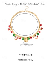 billige Halskjede for kvinner-Julekjede med sjarm til dame, flere stiler med sjarm til julenissen, snømannen og juletreet, perfekt til høytidsfester og festlige gaver.