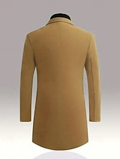 levne Pánský trenčkot-Pánské Kabát Trenčkot Dlouhý trenčkot Dovolená Denní Podzim Zima Polyester Větruvzdorné Zahřívací Svrchní oděvy Oblečení Módní Klasické Bez vzoru Kapsy Klopa Jednořadové sako s jedním knoflíkem