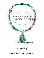 olcso Karácsonyi kiegészítők-Női karácsonyi ajándék nyaklánc, ötvözet és akril anyagból, színes gyöngyök ünnepi medálokkal, tökéletes ünnepi kiegészítő partikra és összejövetelekre
