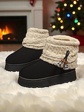 levne Sníh a zimní boty-Dámské pletené zimní boty s fleecovou podšívkou - útulné a teplé, ideální do zasněženého počasí a na outdoorové aktivity