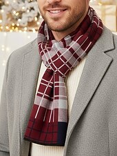 economico Cravatte e papillon da uomo-sciarpa scozzese natalizia da uomo, materiale in poliestere, vari colori, perfetta per la moda invernale e come regalo per le feste