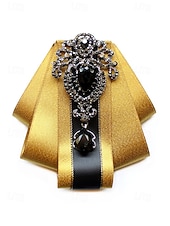 levne Pánské kravaty a motýlky-Pánský vánoční motýlek s diamantovým akcentem - elegantní saténová stuha s černým drahokamem pro formální sváteční příležitosti, k dispozici v několika barvách